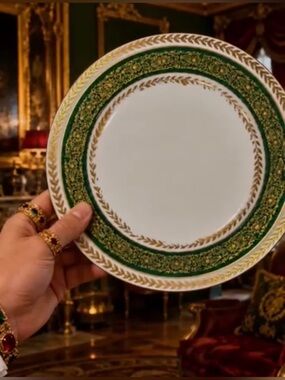 GOLD c. 1900 France T&V Tressemann & Vogt Limoges Antique Porcelain Dinner Plate
